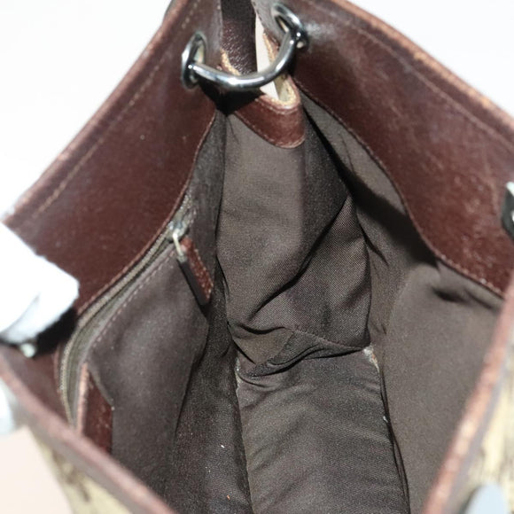 GUCCI GG Canvas Shoulder Bag Beige Silver 120841 Auth 137892