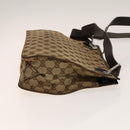 GUCCI GG Canvas Shoulder Bag Beige Silver 120841 Auth 137892-4