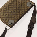 GUCCI GG Canvas Shoulder Bag Beige Silver 120841 Auth 137892-6