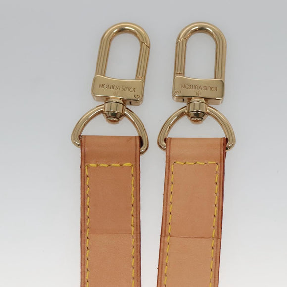 LOUIS VUITTON Adjustable Shoulder Strap Leather 34.6""-42.5"" Beige Auth 137897