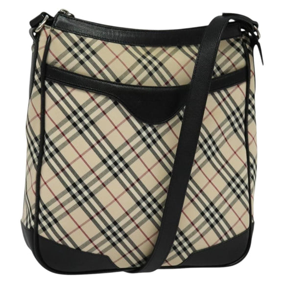 BURBERRY Nova Check Shoulder Bag Canvas Beige Auth 137902