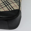 BURBERRY Nova Check Shoulder Bag Canvas Beige Auth 137902-17