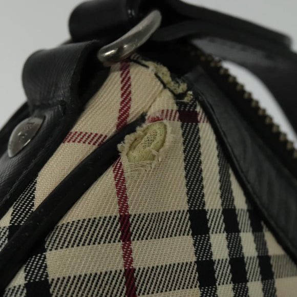 BURBERRY Nova Check Shoulder Bag Canvas Beige Auth 137902