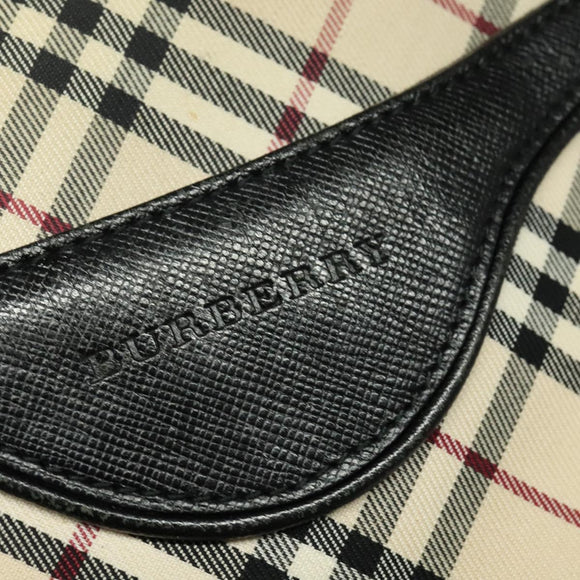 BURBERRY Nova Check Shoulder Bag Canvas Beige Auth 137902