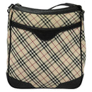 BURBERRY Nova Check Shoulder Bag Canvas Beige Auth 137902-13