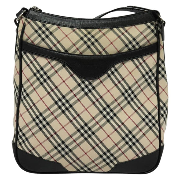 BURBERRY Nova Check Shoulder Bag Canvas Beige Auth 137902