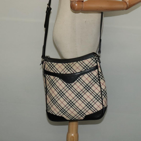 BURBERRY Nova Check Shoulder Bag Canvas Beige Auth 137902