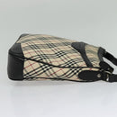 BURBERRY Nova Check Shoulder Bag Canvas Beige Auth 137902-4