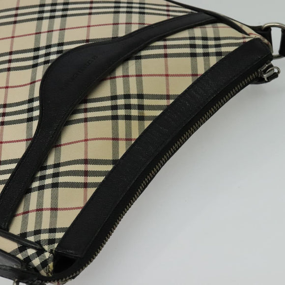 BURBERRY Nova Check Shoulder Bag Canvas Beige Auth 137902