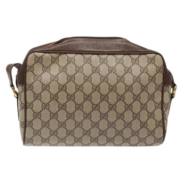 GUCCI GG Supreme Web Sherry Line Bag PVC Beige Gold 56 02 088 Auth 137908 - 0