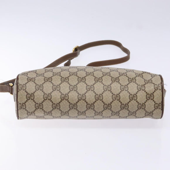 GUCCI GG Supreme Web Sherry Line Bag PVC Beige Gold 56 02 088 Auth 137908