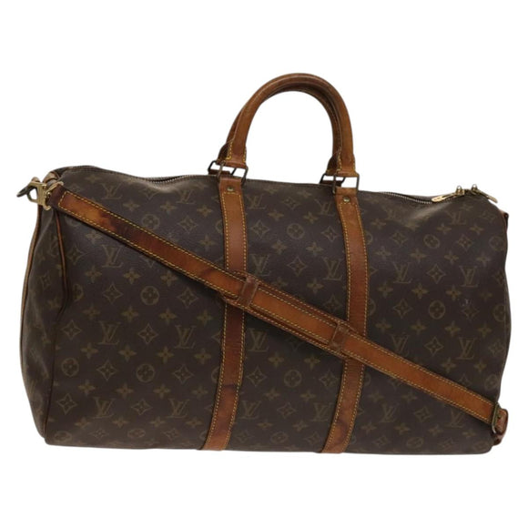 LOUIS VUITTON Monogram Keepall Bandouliere 50 Boston Bag M41416 LV Auth 137921