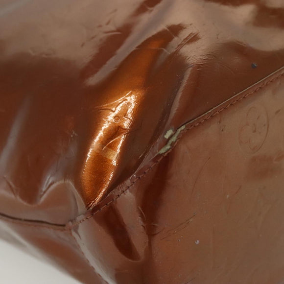 LOUIS VUITTON Monogram Vernis Reade MM Hand Bag Bronze M91143 LV Auth 137923