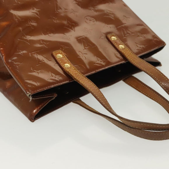 LOUIS VUITTON Monogram Vernis Reade MM Hand Bag Bronze M91143 LV Auth 137924