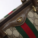 GUCCI GG Supreme Web Sherry Line Hand Bag PVC Beige Gold 24 012 3842 Auth 137938-18