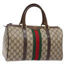 GUCCI GG Supreme Web Sherry Line Hand Bag PVC Beige Gold 24 012 3842 Auth 137938-1