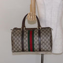 GUCCI GG Supreme Web Sherry Line Hand Bag PVC Beige Gold 24 012 3842 Auth 137938-22