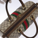 GUCCI GG Supreme Web Sherry Line Hand Bag PVC Beige Gold 24 012 3842 Auth 137938-6