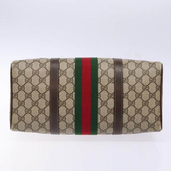 GUCCI GG Supreme Web Sherry Line Hand Bag PVC Beige Gold 24 012 3842 Auth 137938