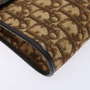 Christian Dior Trotter Canvas Shoulder Bag Brown Gold Auth 137942-11