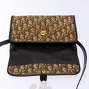 Christian Dior Trotter Canvas Shoulder Bag Brown Gold Auth 137942-15