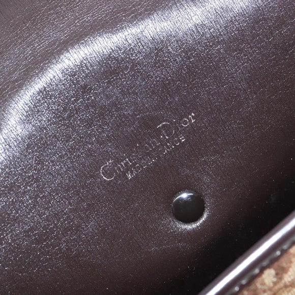 Christian Dior Trotter Canvas Shoulder Bag Brown Gold Auth 137942