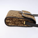 Christian Dior Trotter Canvas Shoulder Bag Brown Gold Auth 137942-4