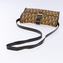 Christian Dior Trotter Canvas Shoulder Bag Brown Gold Auth 137942-7