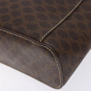 CELINE Macadam Canvas Vanity Pouch PVC Leather Brown Gold Auth 137943-16