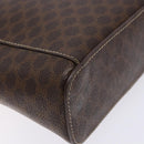 CELINE Macadam Canvas Vanity Pouch PVC Leather Brown Gold Auth 137943-17