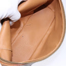 CELINE Macadam Canvas Vanity Pouch PVC Leather Brown Gold Auth 137943-11