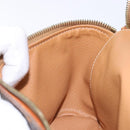 CELINE Macadam Canvas Vanity Pouch PVC Leather Brown Gold Auth 137943-20