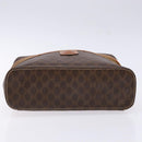 CELINE Macadam Canvas Vanity Pouch PVC Leather Brown Gold Auth 137943-5