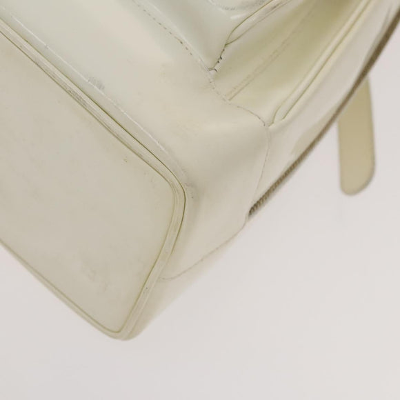 GUCCI Bamboo Body Bag Patent leather White Gold 003 3444 0127 Auth 137949
