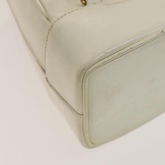 GUCCI Bamboo Body Bag Patent leather White Gold 003 3444 0127 Auth 137949