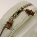 GUCCI Bamboo Body Bag Patent leather White Gold 003 3444 0127 Auth 137949-14
