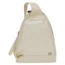 GUCCI Bamboo Body Bag Patent leather White Gold 003 3444 0127 Auth 137949-2