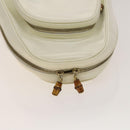GUCCI Bamboo Body Bag Patent leather White Gold 003 3444 0127 Auth 137949-6