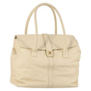 CHANEL Hand Bag Caviar Skin Beige Gold CC Auth 137950-1