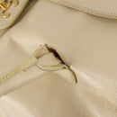 CHANEL Hand Bag Caviar Skin Beige Gold CC Auth 137950-10