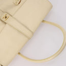 CHANEL Hand Bag Caviar Skin Beige Gold CC Auth 137950-7