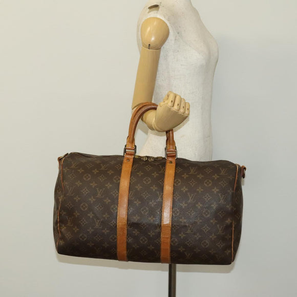 LOUIS VUITTON Monogram Keepall Bandouliere 45 Boston Bag M41418 LV Auth 137951