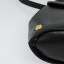 Salvatore Ferragamo Hand Bag Leather 2way Black Gold Auth 137968-9