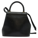 Salvatore Ferragamo Hand Bag Leather 2way Black Gold Auth 137968-2