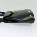 Salvatore Ferragamo Hand Bag Leather 2way Black Gold Auth 137968-3