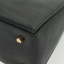Salvatore Ferragamo Gancini Hand Bag Leather Navy Gold Auth 137969-17