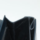 Salvatore Ferragamo Gancini Hand Bag Leather Navy Gold Auth 137969-19