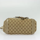 GUCCI GG Canvas Bamboo Shoulder Bag Beige Gold 282301 Auth 137972-5