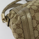 GUCCI GG Canvas Bamboo Shoulder Bag Beige Gold 282301 Auth 137972-18