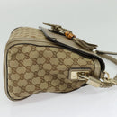 GUCCI GG Canvas Bamboo Shoulder Bag Beige Gold 282301 Auth 137972-4